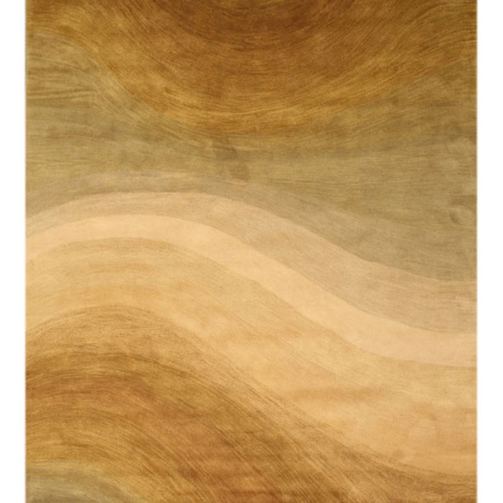 Gold Hand-Tufted Wool Contemporary Desertland Rug, 4' x 6'